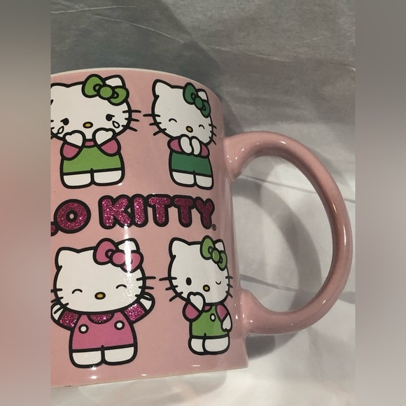 Hello Kitty Pink glitter hello kitty monogram coffee mug cup new - Picture 8 of 16